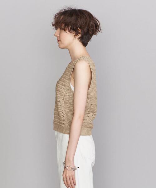 BEAUTY&YOUTH UNITED ARROWS（ビューティーアンドユースユナイテッドアローズ）の「BY 麻クロシェ編み アメリカンスリーブ ニットベスト（ベスト・レディース・ベージュ/ブラック・FREE）」の12枚目の写真