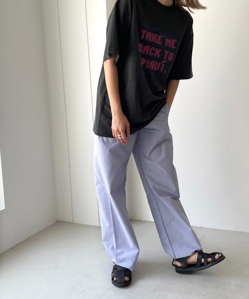 CANAL JEAN（キャナルジーン）の「via j(ヴィアジェイ) "PIAUI"半袖Tシャツ（Tシャツ/カットソー・レディース・ホワイト/チャコールグレー/オレンジ・ONE SIZE）」の8枚目の写真