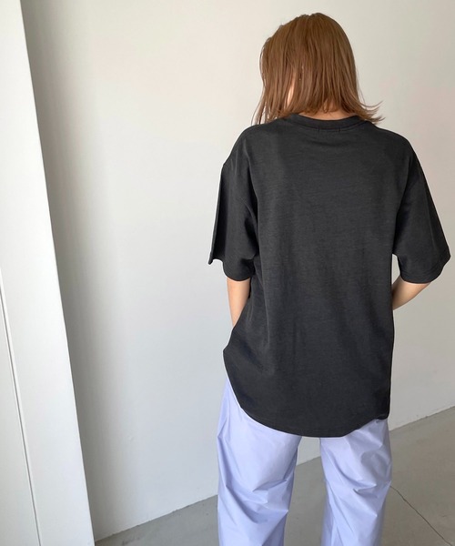 CANAL JEAN（キャナルジーン）の「via j(ヴィアジェイ) "PIAUI"半袖Tシャツ（Tシャツ/カットソー・レディース・ホワイト/チャコールグレー/オレンジ・ONE SIZE）」の9枚目の写真