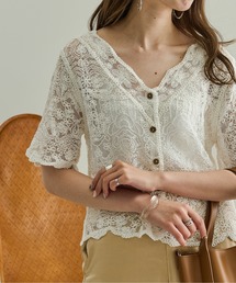 シースルー刺繍ブラウス／【WEB/EC限定商品】