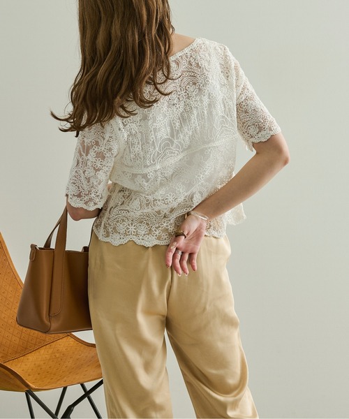 Ambre Neige（アンブルネージュ）の「シースルー刺繍ブラウス／【WEB/EC限定商品】（シャツ/ブラウス・レディース・ホワイト/ベージュ・FREE）」の9枚目の写真