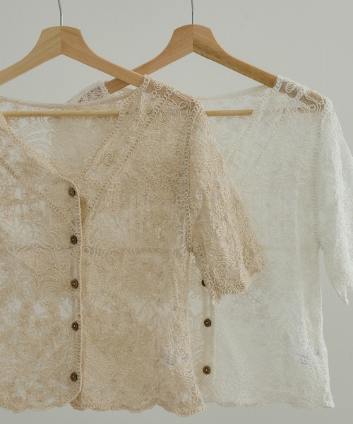 Ambre Neige（アンブルネージュ）の「シースルー刺繍ブラウス／【WEB/EC限定商品】（シャツ/ブラウス・レディース・ホワイト/ベージュ・FREE）」の11枚目の写真