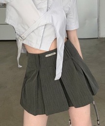 KOR | 韓国　ワンポイントプリーツミニスカート(スカート)