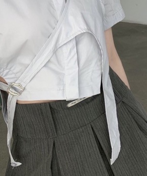 KOR（ケーオーアール）の「韓国　ワンポイントプリーツミニスカート（スカート・レディース・グレー・S/M/L）」の14枚目の写真