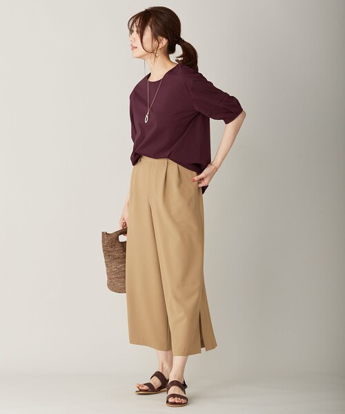 J.PRESS（ジェイプレス）の「【洗える・イージーケア】シックアンドシン 2WAYストレッチ セミワイドパンツ（その他パンツ・レディース・ブラック系/黄土色系/ダークブラウン系・11/7/9/13）」の7枚目の写真