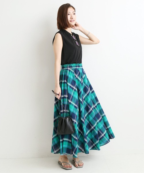 IENA（イエナ）の「チェックギャザースカート◆（スカート・レディース・グリーン/パープル/ピンク・FREE）」の21枚目の写真
