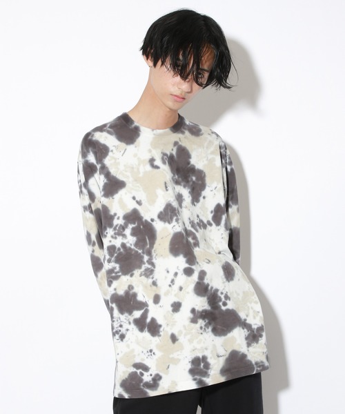 PBLIM（ページボーイリム）の「【PAGEBOYLIM】タイダイバックロゴロンT（Tシャツ/カットソー・レディース・チャコールグレー/ベージュ・MEDIUM/LARGE）」の3枚目の写真