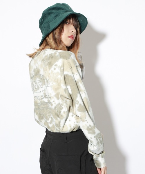 PBLIM（ページボーイリム）の「【PAGEBOYLIM】タイダイバックロゴロンT（Tシャツ/カットソー・レディース・チャコールグレー/ベージュ・MEDIUM/LARGE）」の7枚目の写真