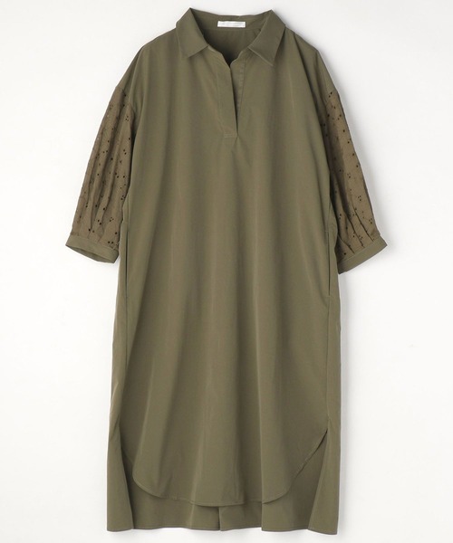 NICOLE white（ニコルホワイト）の「袖カットワークレースワンピース（ワンピース・レディース・ブラック/オフホワイト/カーキ・FREE）」の11枚目の写真