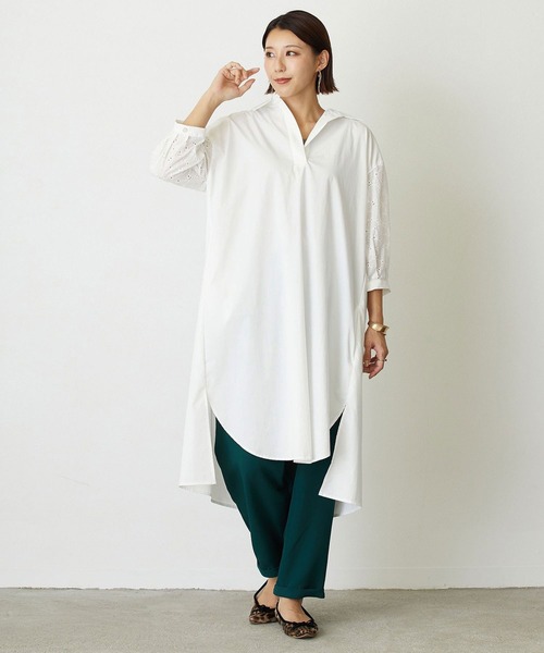 NICOLE white（ニコルホワイト）の「袖カットワークレースワンピース（ワンピース・レディース・ブラック/オフホワイト/カーキ・FREE）」の17枚目の写真