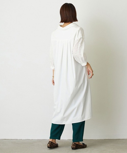 NICOLE white（ニコルホワイト）の「袖カットワークレースワンピース（ワンピース・レディース・ブラック/オフホワイト/カーキ・FREE）」の19枚目の写真