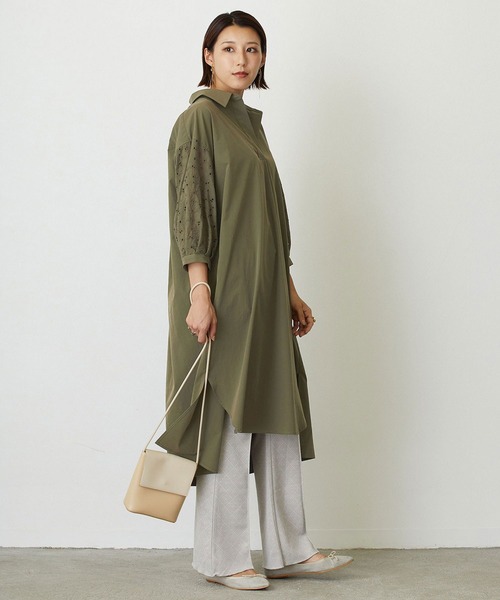 NICOLE white（ニコルホワイト）の「袖カットワークレースワンピース（ワンピース・レディース・ブラック/オフホワイト/カーキ・FREE）」の20枚目の写真