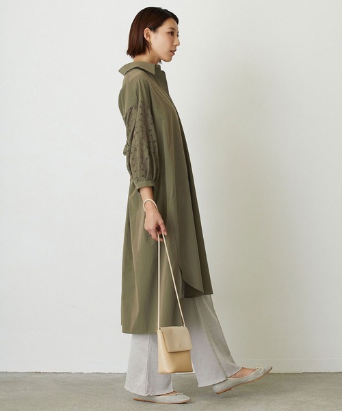 NICOLE white（ニコルホワイト）の「袖カットワークレースワンピース（ワンピース・レディース・ブラック/オフホワイト/カーキ・FREE）」の21枚目の写真