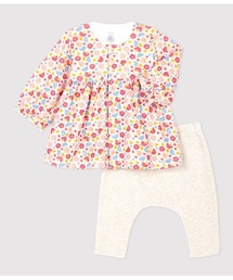 PETIT BATEAU（プチバトー）の「ウール＆コットンプリントワンピース＆カルソンセット（ワンピース・キッズ）」