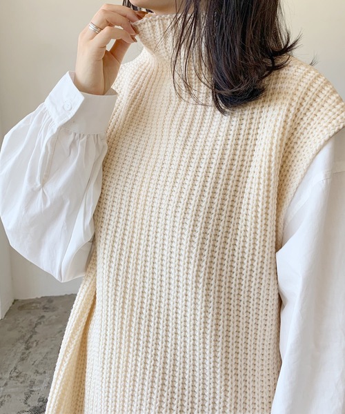 LIAN（リアン）の「ニットベスト×シャツワンピースセット（シャツワンピース・レディース・オフホワイト/ブラック/ブラウン・FREE）」の20枚目の写真