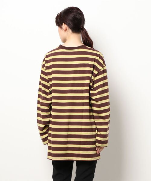 SPINNS（スピンズ）の「【ゆるシルエット】マルチボーダーロングスリーブTシャツ（Tシャツ/カットソー・レディース・グレー/ブラウン/ライトブルー・ONESIZE）」の15枚目の写真