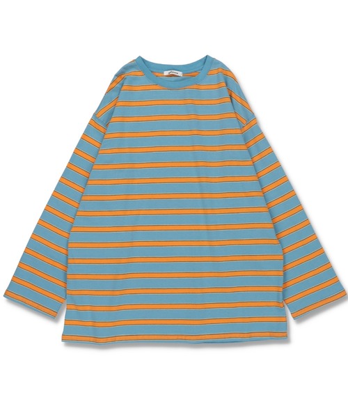 SPINNS（スピンズ）の「【ゆるシルエット】マルチボーダーロングスリーブTシャツ（Tシャツ/カットソー・レディース・グレー/ブラウン/ライトブルー・ONESIZE）」の12枚目の写真