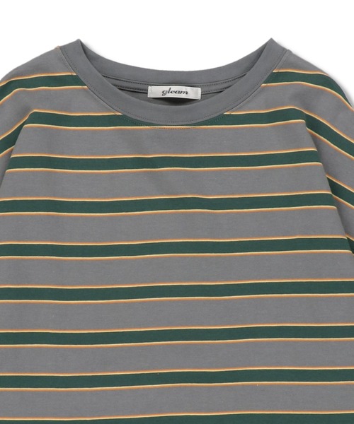 SPINNS（スピンズ）の「【ゆるシルエット】マルチボーダーロングスリーブTシャツ（Tシャツ/カットソー・レディース・グレー/ブラウン/ライトブルー・ONESIZE）」の5枚目の写真