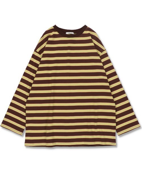 SPINNS（スピンズ）の「【ゆるシルエット】マルチボーダーロングスリーブTシャツ（Tシャツ/カットソー・レディース・グレー/ブラウン/ライトブルー・ONESIZE）」の10枚目の写真