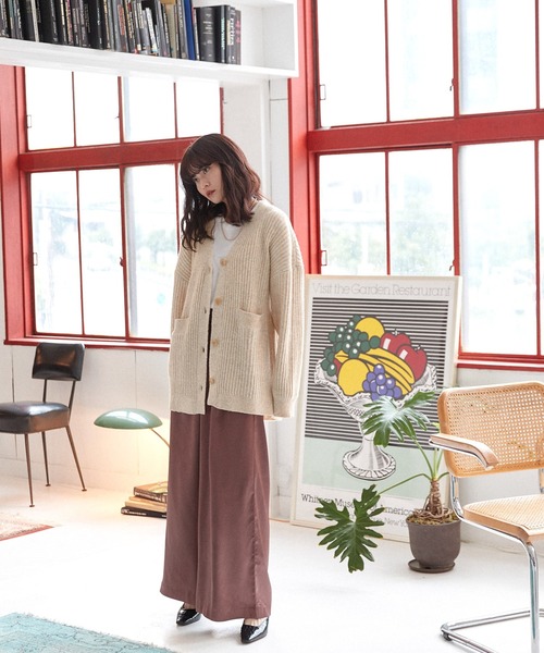 Keeepy(キーピー)の「【Keeepy】oversized rib knit cardigan(カーディガン/ボレロ・レディース・ピンク/アイボリー/ミント・FREE)」の11枚目の写真