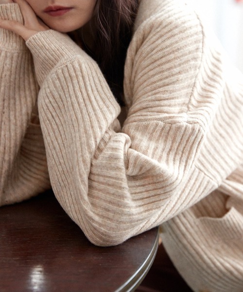 Keeepy(キーピー)の「【Keeepy】oversized rib knit cardigan(カーディガン/ボレロ・レディース・ピンク/アイボリー/ミント・FREE)」の13枚目の写真