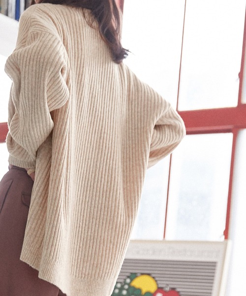 Keeepy(キーピー)の「【Keeepy】oversized rib knit cardigan(カーディガン/ボレロ・レディース・ピンク/アイボリー/ミント・FREE)」の14枚目の写真