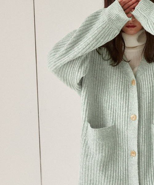 Keeepy(キーピー)の「【Keeepy】oversized rib knit cardigan(カーディガン/ボレロ・レディース・ピンク/アイボリー/ミント・FREE)」の10枚目の写真