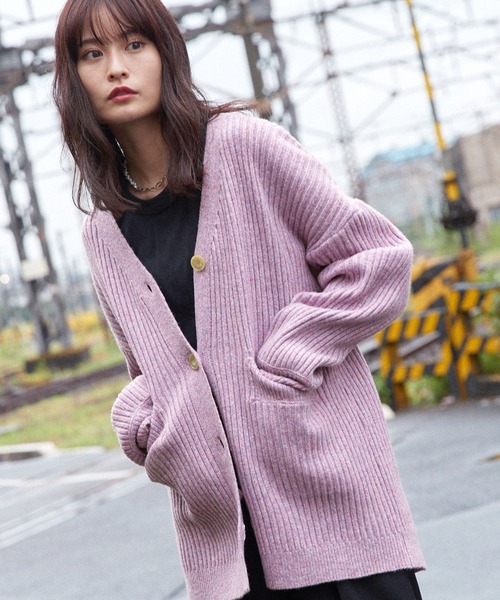 Keeepy(キーピー)の「【Keeepy】oversized rib knit cardigan(カーディガン/ボレロ・レディース・ピンク/アイボリー/ミント・FREE)」の19枚目の写真