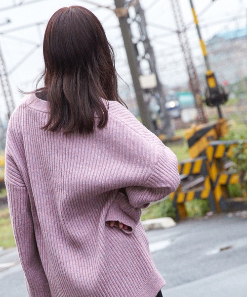 Keeepy(キーピー)の「【Keeepy】oversized rib knit cardigan(カーディガン/ボレロ・レディース・ピンク/アイボリー/ミント・FREE)」の20枚目の写真