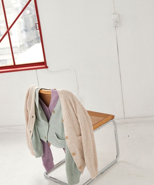 Keeepy(キーピー)の「【Keeepy】oversized rib knit cardigan(カーディガン/ボレロ・レディース・ピンク/アイボリー/ミント・FREE)」の4枚目の写真