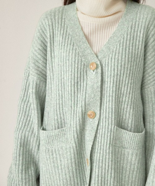Keeepy(キーピー)の「【Keeepy】oversized rib knit cardigan(カーディガン/ボレロ・レディース・ピンク/アイボリー/ミント・FREE)」の22枚目の写真