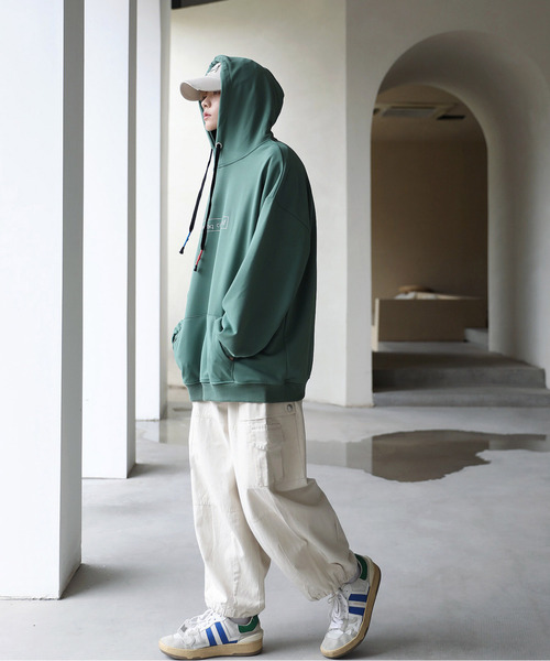 neos（ネオス）の「【neos -addictive design-】ビッグシルエット バックフォトプリント ロゴ プルオーバー パーカー（パーカー・メンズ・ホワイト/ブラック/ブルー/グリーン・MEDIUM/LARGE/X-LARGE）」の12枚目の写真