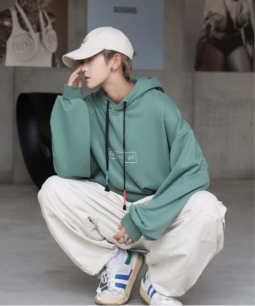 neos（ネオス）の「【neos -addictive design-】ビッグシルエット バックフォトプリント ロゴ プルオーバー パーカー（パーカー・メンズ・ホワイト/ブラック/ブルー/グリーン・MEDIUM/LARGE/X-LARGE）」の8枚目の写真