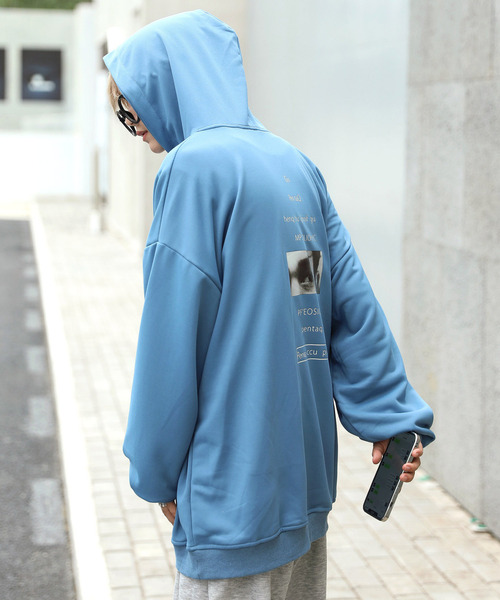 neos（ネオス）の「【neos -addictive design-】ビッグシルエット バックフォトプリント ロゴ プルオーバー パーカー（パーカー・メンズ・ホワイト/ブラック/ブルー/グリーン・MEDIUM/LARGE/X-LARGE）」の20枚目の写真