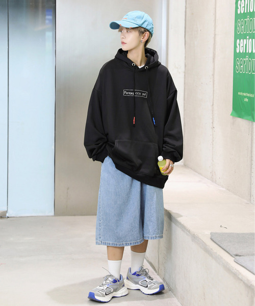 neos（ネオス）の「【neos -addictive design-】ビッグシルエット バックフォトプリント ロゴ プルオーバー パーカー（パーカー・メンズ・ホワイト/ブラック/ブルー/グリーン・MEDIUM/LARGE/X-LARGE）」の9枚目の写真