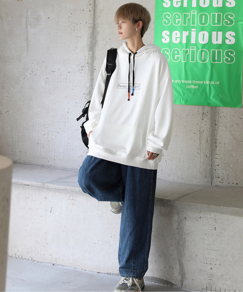 neos（ネオス）の「【neos -addictive design-】ビッグシルエット バックフォトプリント ロゴ プルオーバー パーカー（パーカー・メンズ・ホワイト/ブラック/ブルー/グリーン・MEDIUM/LARGE/X-LARGE）」の21枚目の写真