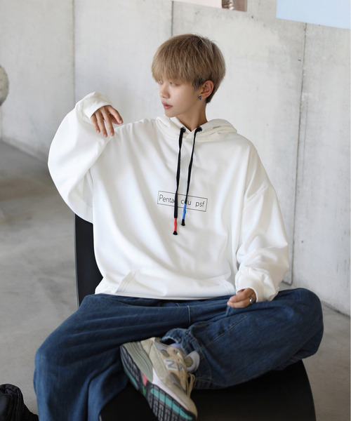 neos（ネオス）の「【neos -addictive design-】ビッグシルエット バックフォトプリント ロゴ プルオーバー パーカー（パーカー・メンズ・ホワイト/ブラック/ブルー/グリーン・MEDIUM/LARGE/X-LARGE）」の14枚目の写真