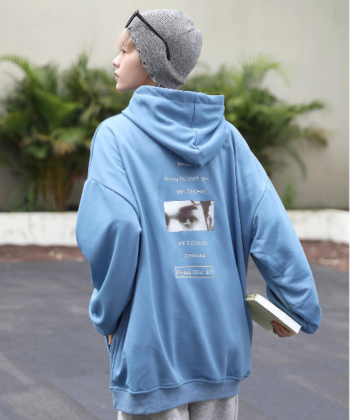 neos（ネオス）の「【neos -addictive design-】ビッグシルエット バックフォトプリント ロゴ プルオーバー パーカー（パーカー・メンズ・ホワイト/ブラック/ブルー/グリーン・MEDIUM/LARGE/X-LARGE）」の16枚目の写真