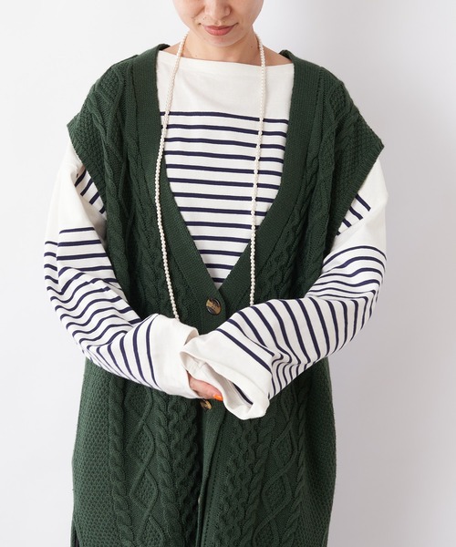 Ciaopanic Typy チャオパニックティピー の Zozotown限定 ケーブルvネックロングニットベスト ベスト Wear