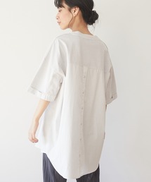 Green　Parks | ピグメント布帛ドッキング5分袖チュニック＊(Tシャツ/カットソー)