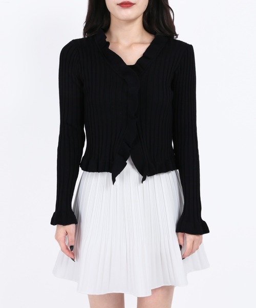 WC（ダブル シー）の「フリルニットカーディガン（カーディガン/ボレロ・レディース・ベージュ/グリーン/パープル/ブラック・FREE）」の5枚目の写真