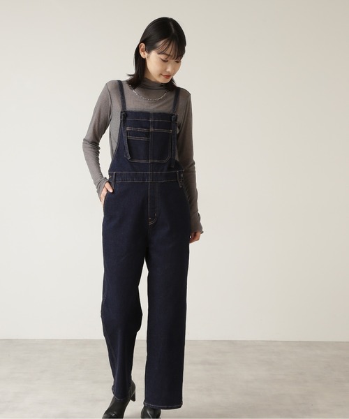 NATURAL BEAUTY BASIC（ナチュラルビューティーベーシック）の「デニムサロペット インディゴ/0171240980（サロペット/オーバーオール・レディース・ネイビー・MEDIUM/SMALL）」の3枚目の写真