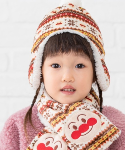 ANPANMAN KIDS COLLECTION（アンパンマンキッズコレクション）の「ノルディック柄帽子（ニットキャップ/ビーニー・キッズ・ベージュ/ネイビー・52cm/50cm/54cm）」の5枚目の写真