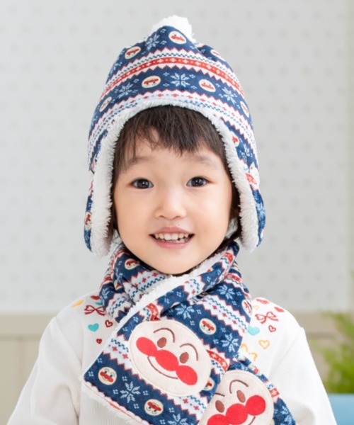 ANPANMAN KIDS COLLECTION（アンパンマンキッズコレクション）の「ノルディック柄帽子（ニットキャップ/ビーニー・キッズ・ベージュ/ネイビー・52cm/50cm/54cm）」の6枚目の写真
