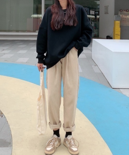 Diosfront（ディオスフロント）の「コーデュロイタックセミワイドパンツ（その他パンツ・レディース・ブラック/ベージュ/パープル/モカ・S/M/L）」の13枚目の写真