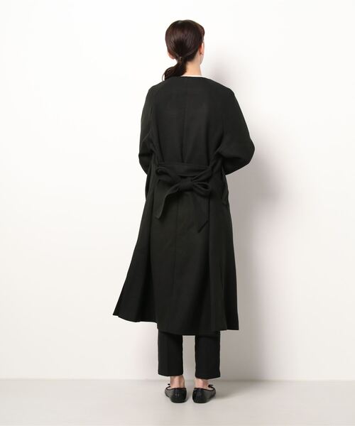 coca(coca)(コカ)の「極上ウールタッチノーカラーコート(ノーカラーコート・レディース・ベージュ/ブラック・M/L)」の8枚目の写真