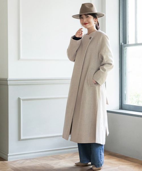 coca（coca）（コカ）の「極上ウールタッチノーカラーコート（ノー