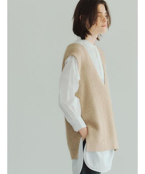 GARAGE OF GOOD CLOTHING(ガレージオブグッドクロージング)の「ウールラクーン混Vネックベスト*(ニット/セーター・レディース・ベージュ系その他2/ブラック・FREE)」の21枚目の写真