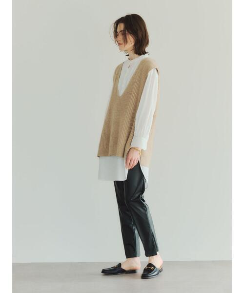 GARAGE OF GOOD CLOTHING(ガレージオブグッドクロージング)の「ウールラクーン混Vネックベスト*(ニット/セーター・レディース・ベージュ系その他2/ブラック・FREE)」の6枚目の写真