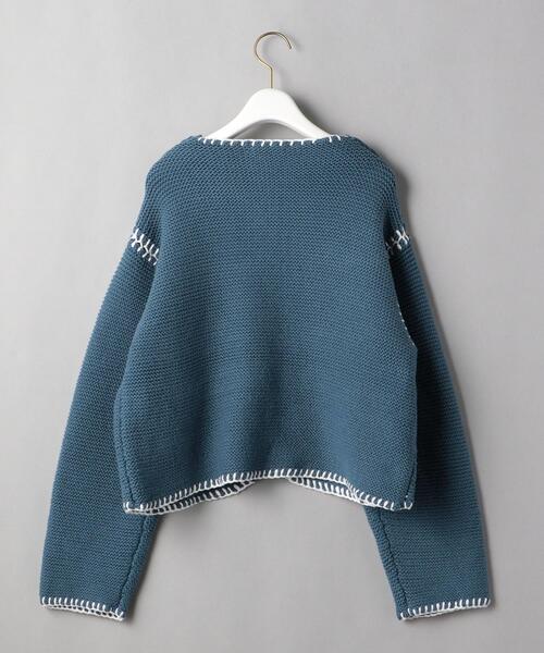 BEAUTY&amp;YOUTH UNITEDARROWS(ビューティアンドユース ユナイテッドアローズ) カーディガン レディース美品  - ダークネイビー×白 長袖/ボーダー BEAUTY&YOUTH UNITED ARROWS（ビューティーアンドユース